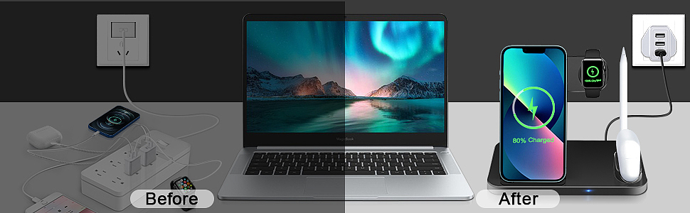 四合一无线充(手机 / 耳机 / 手表 / 苹果笔 )