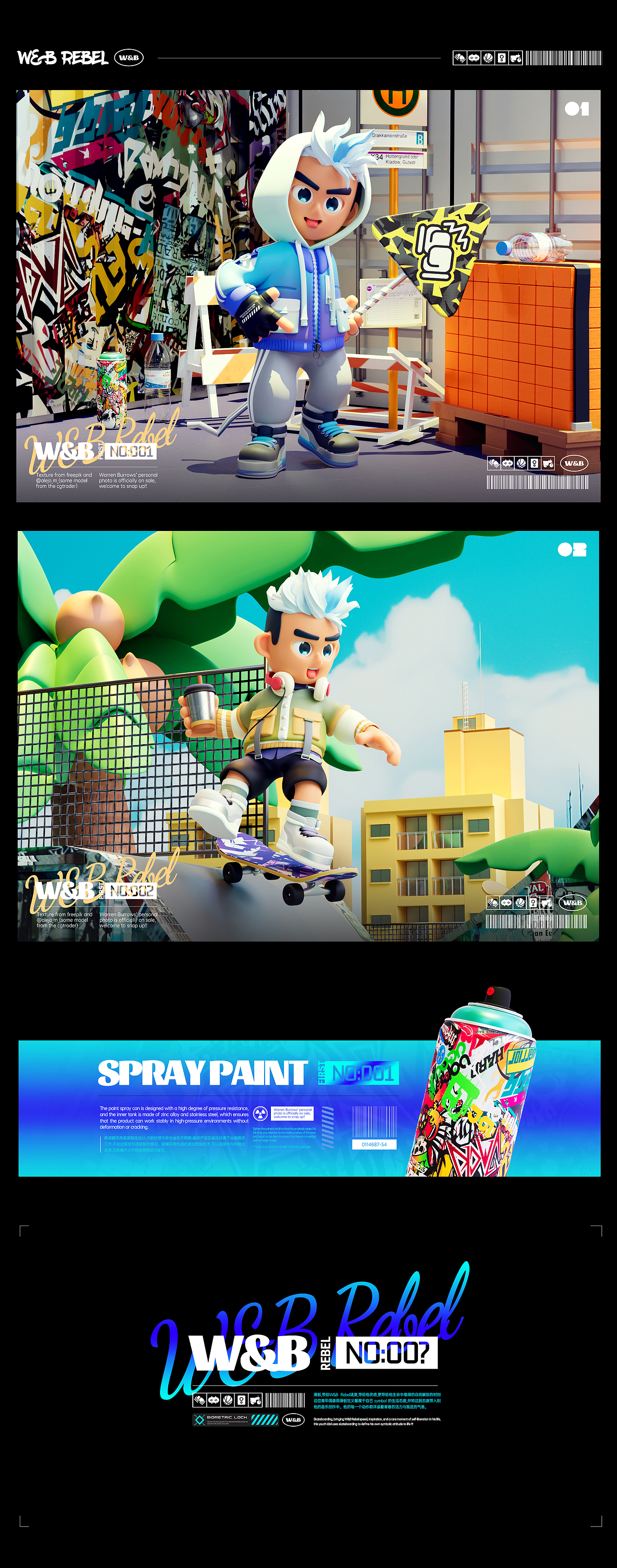 街头潮玩人物IP设计 |  W&B Rebel