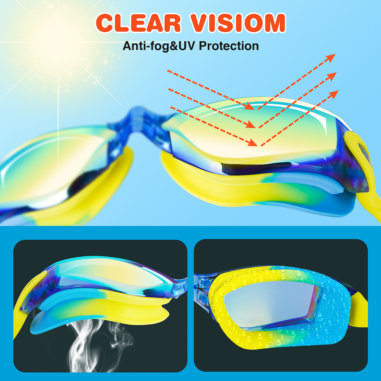 儿童泳镜镀膜款亚马逊详情图