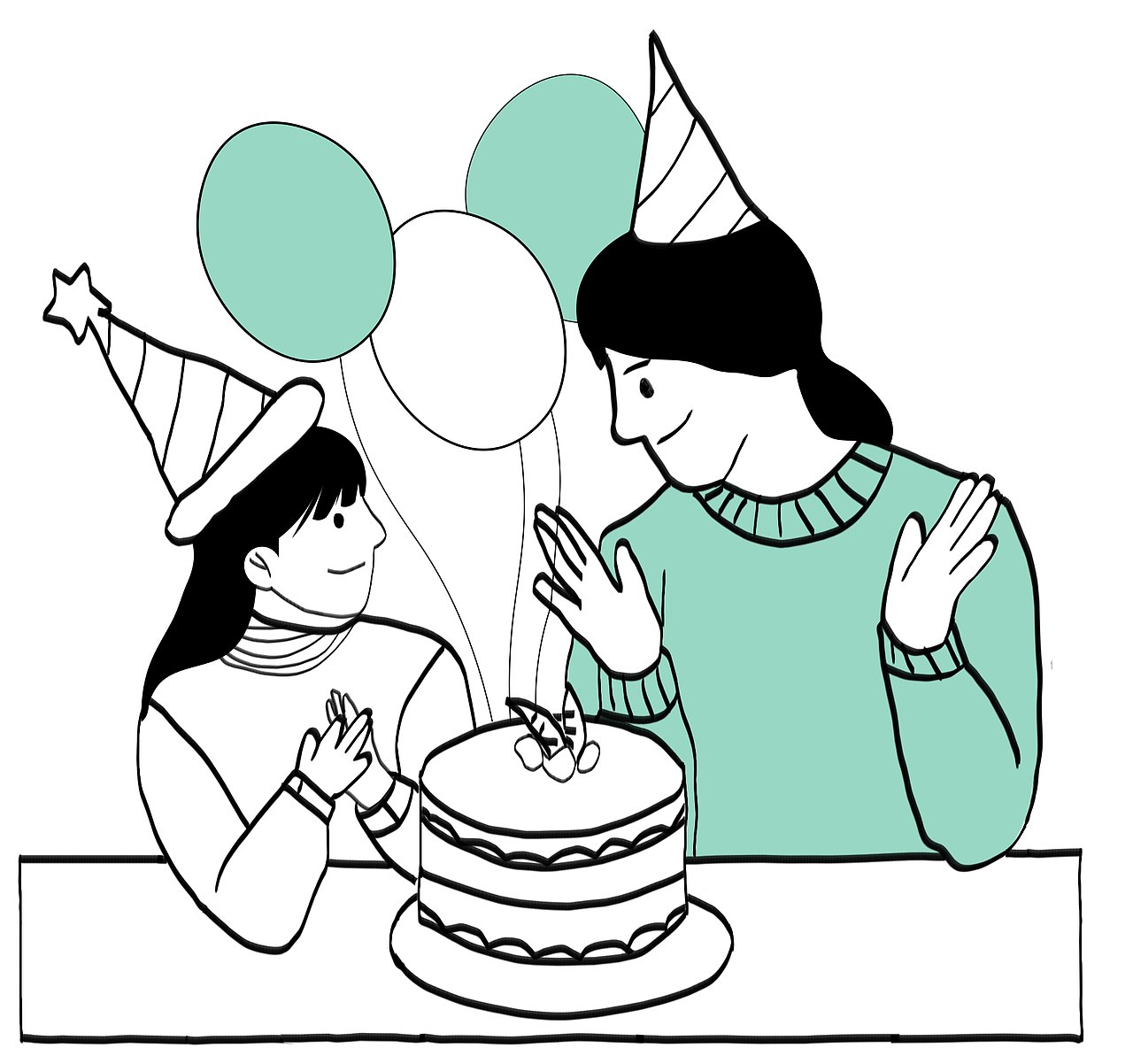 人物手绘-小朋友生日快乐（图ZMzE1NDA5ODU2） - 艺术插画 - 站酷设计师白鸥飞过有诗篇原创素材 - 站酷ZCOOL