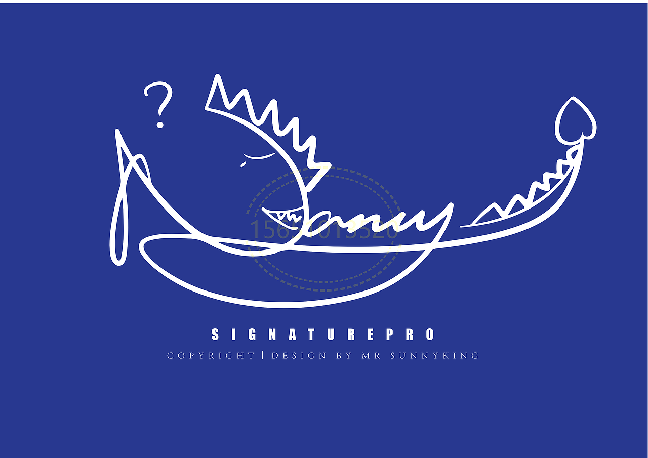 手写英文卡通签名丨南京孙老师丨版权作品丨华夏名流