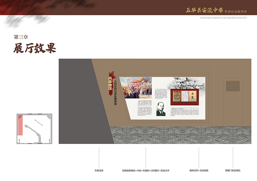 五华安流中学学校展厅设计过程分享