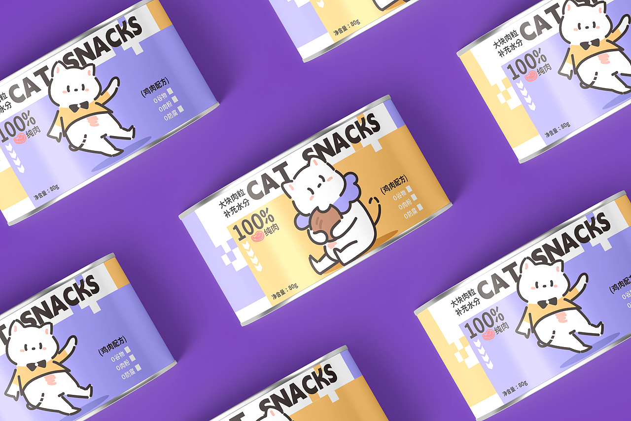 全价猫粮包装设计 宠物包装 猫罐头