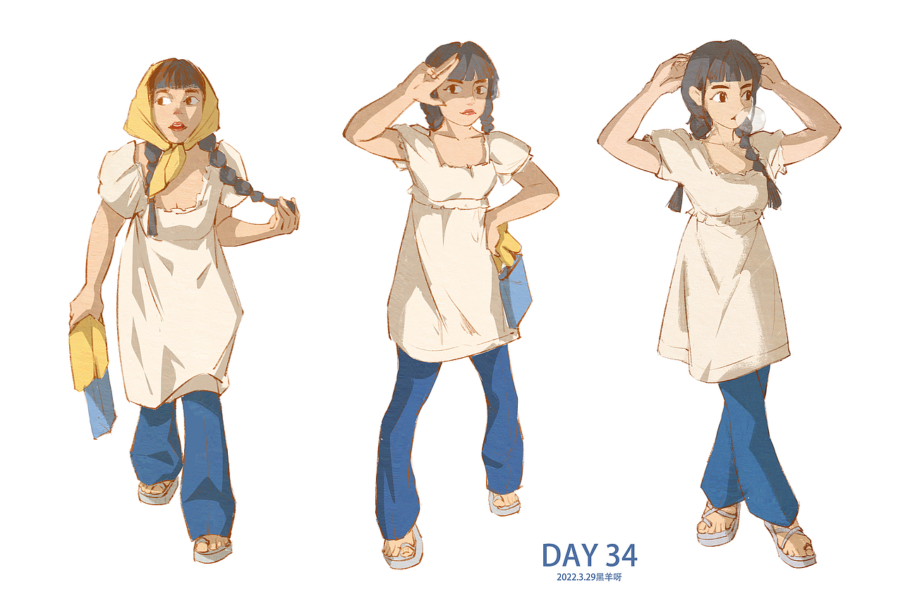 【人物隔日涂】26-50（图ZMjk5NzkwMTk2） - 创作习作 - 站酷设计师黑羊呀原创素材 - 站酷ZCOOL