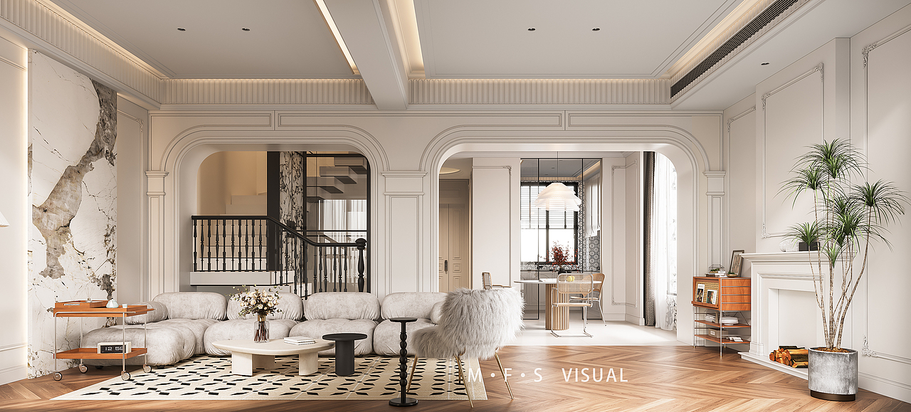 复古元素客厅（图ZMzI1MzIxNDg0） - 家装设计 - 站酷设计师漫反射视觉表现原创素材 - 站酷ZCOOL