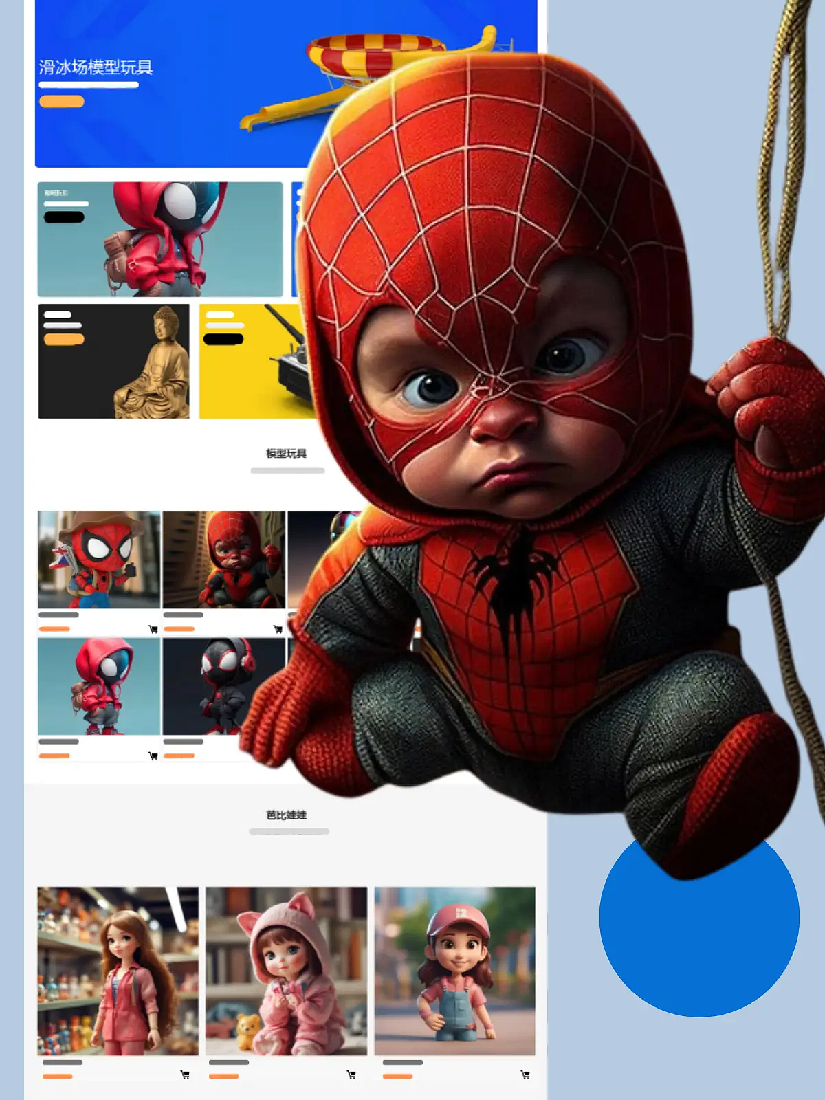 蜘蛛侠玩具商城网站设计案例分享,小程序分销商城设计
