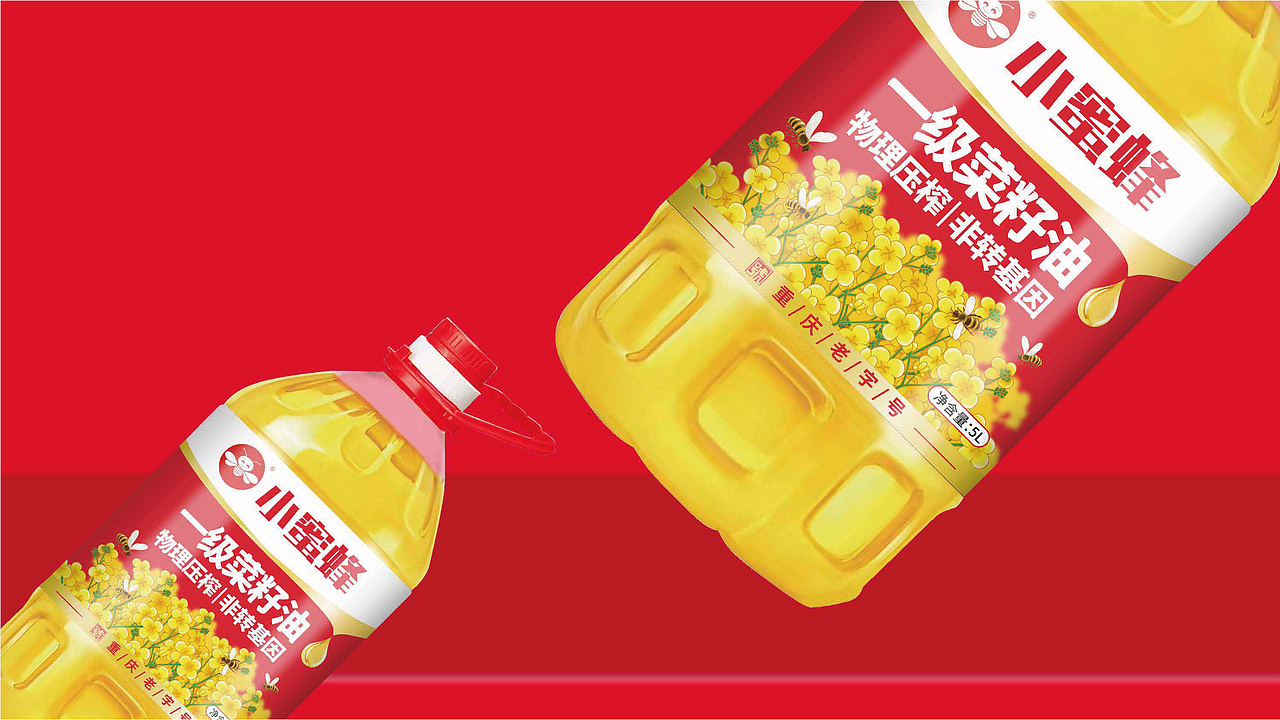 小蜜蜂菜籽油包装策划设计