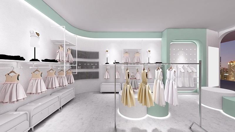 『西安』60m² 服装店℃ 韩系清新风