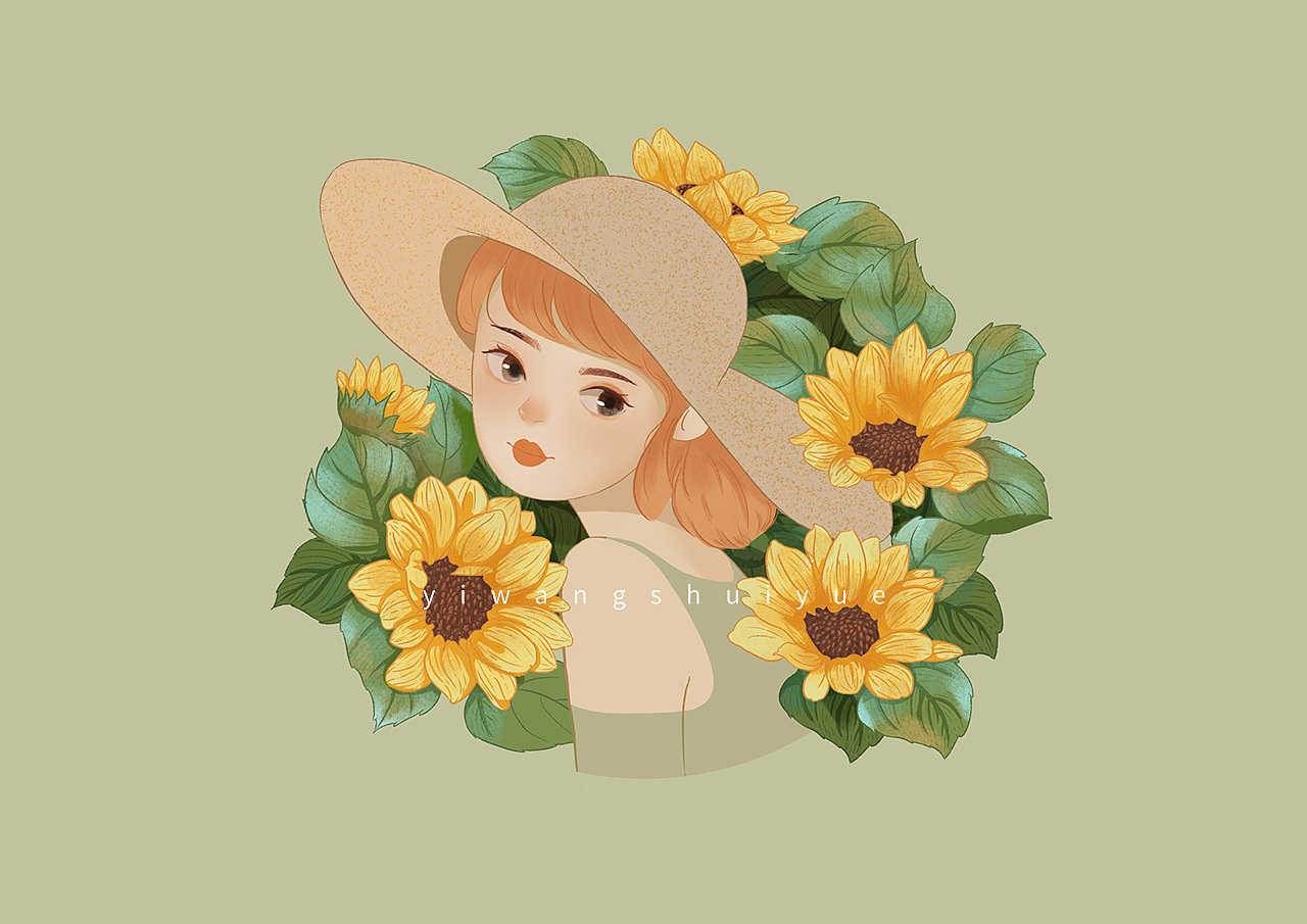 花漾少女插画（图ZMzAwODEzMDI4） - 商业插画 - 站酷设计师一汪水越原创素材 - 站酷ZCOOL