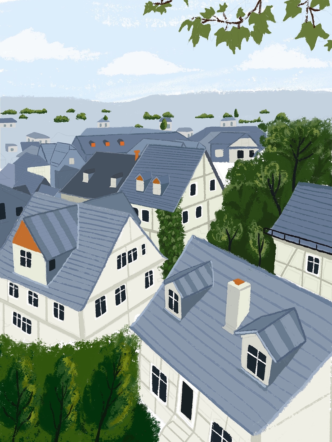 你在窗外看风景，看风景的人在看你（图ZMzY2NjAwMzIw） - 商业插画 - 站酷设计师插画师_里梨原创素材 - 站酷ZCOOL