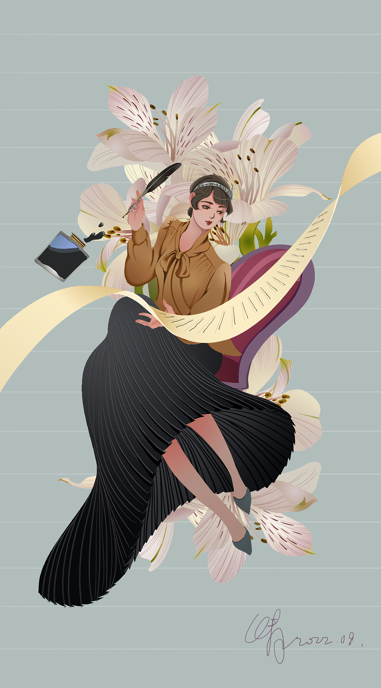 秋日的思念长信（图ZMzE2NTIzMjUy） - 商业插画 - 站酷设计师麦町麦町原创素材 - 站酷ZCOOL