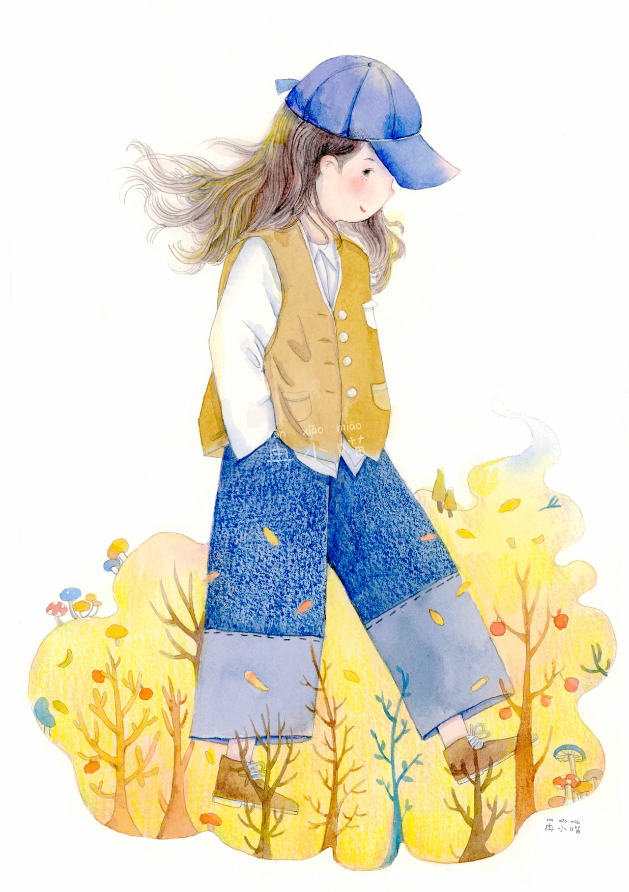 小女孩｜原创作品插画设计（图ZMzUzNTQ5NDY0） - 绘本 - 站酷设计师冉小喵y原创素材 - 站酷ZCOOL