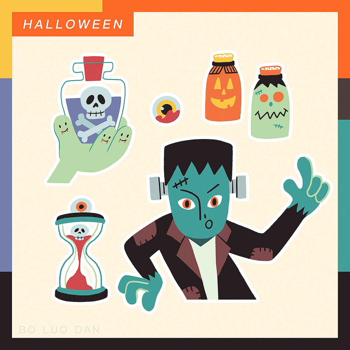 万圣节创意插画集（图ZMzIwMjMzMjMy） - 创作习作 - 站酷设计师波罗丹原创素材 - 站酷ZCOOL
