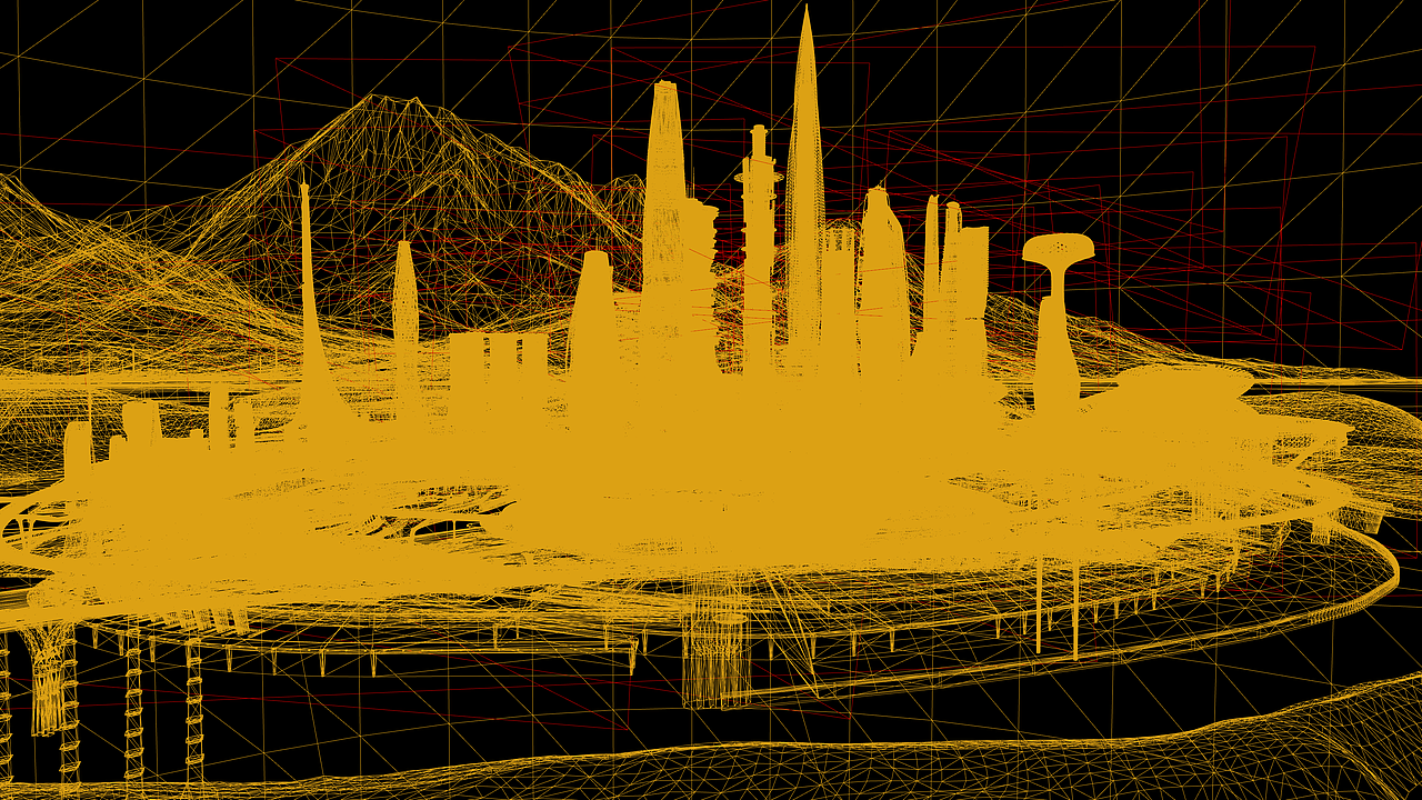 未来城市三维场景设计制作:线上发布会舞台场景设计