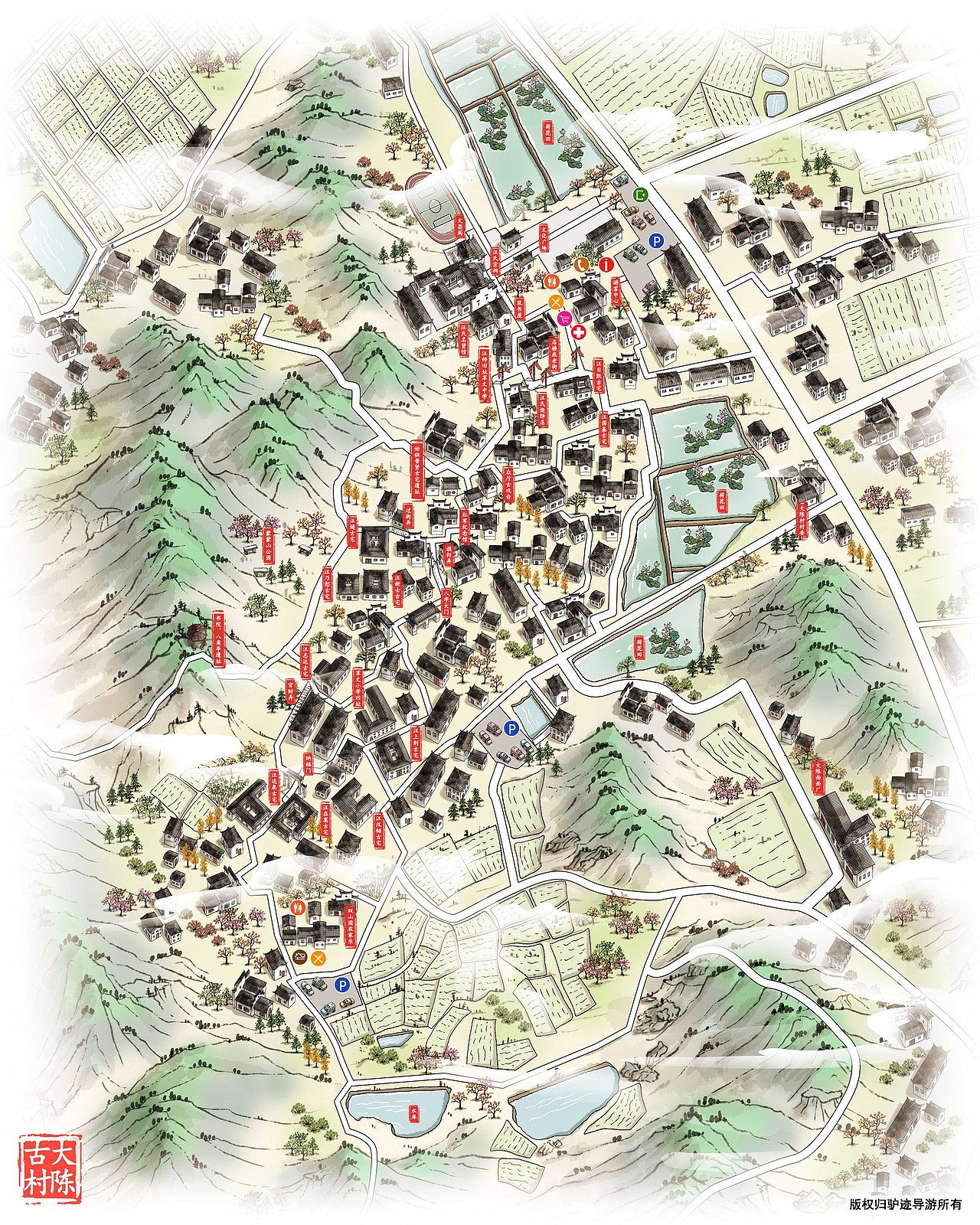 手绘中国风旅游地图（五）（图ZMzQ2MzkyOTgw） - 商业插画 - 站酷设计师欧梅原创素材 - 站酷ZCOOL