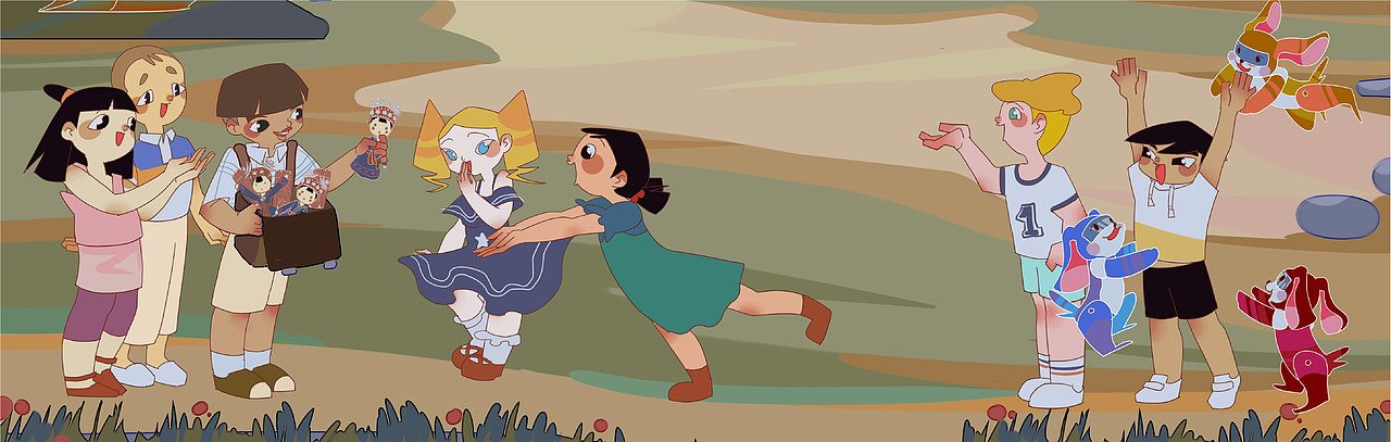 《新快乐英语》全册插画绘制