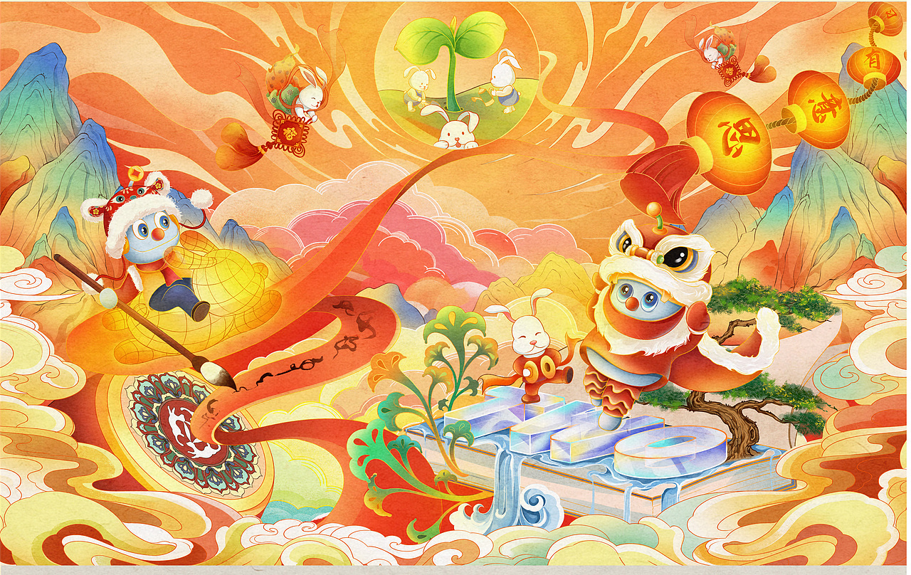 兔年包装礼盒（图ZMzQyNDEzMzM2） - 商业插画 - 站酷设计师子风藤原创素材 - 站酷ZCOOL