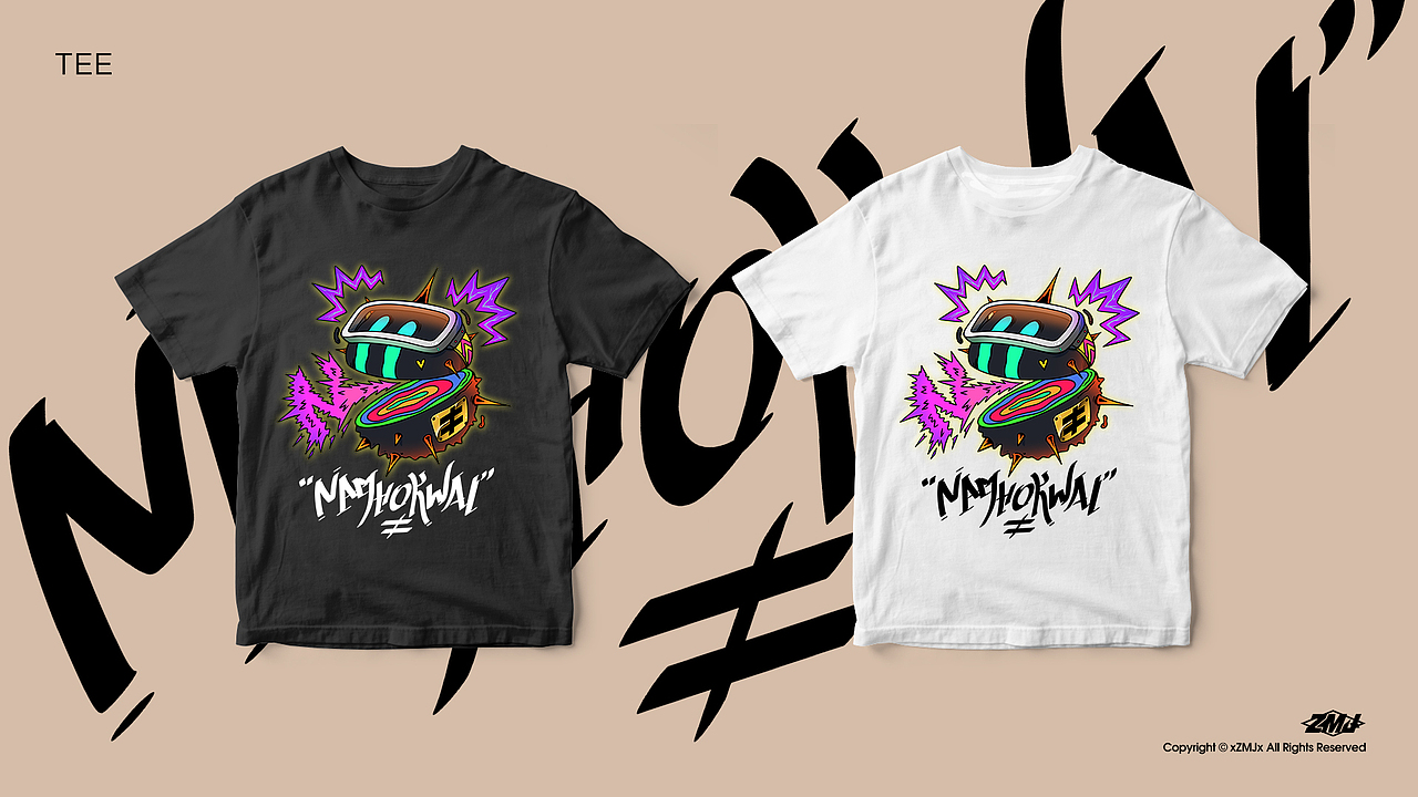 南鹤卫NAMHOKWAI乐队 新曲封面 重金属-配色方案1-TEE效果