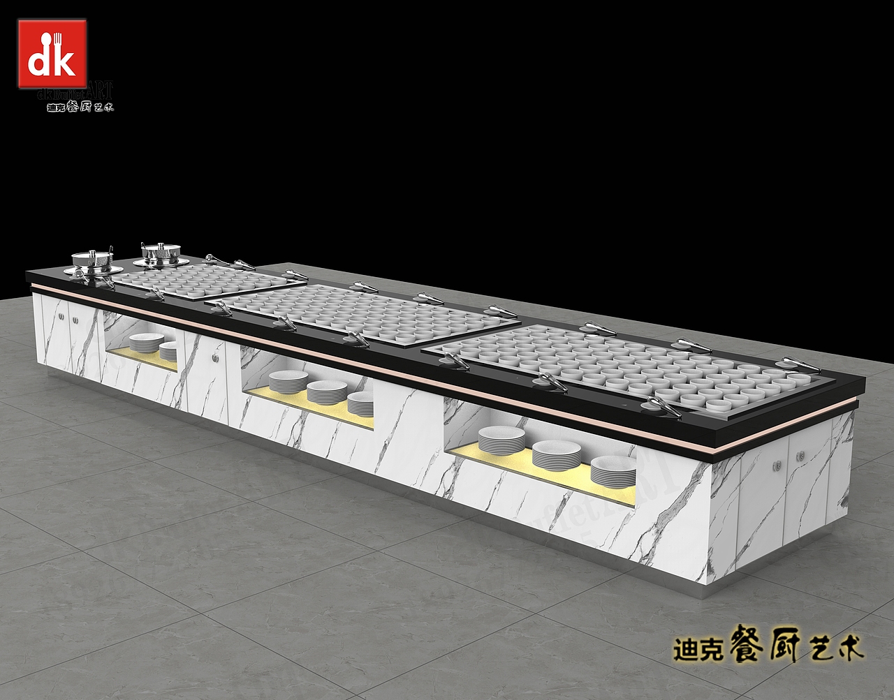 高端社区食堂餐厅自助餐台 光盘自助餐厅取餐台