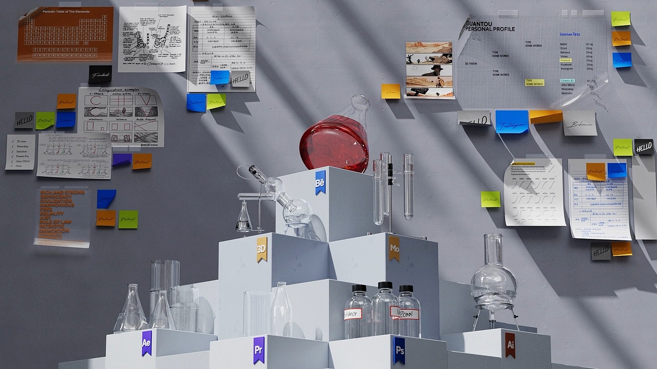 C4D动态学员一个罐头-Motion Roid动态临摹练习