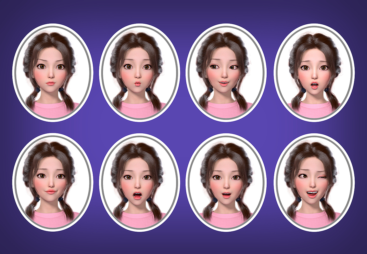 原创数字人美少女可爱女孩美女大学生青春少女