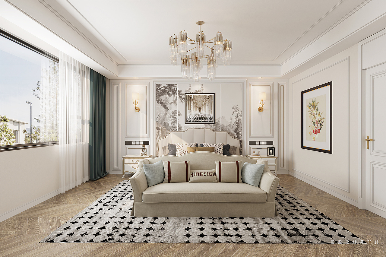 美式风,优化空间结构,设计有质感和浪漫的居家环境