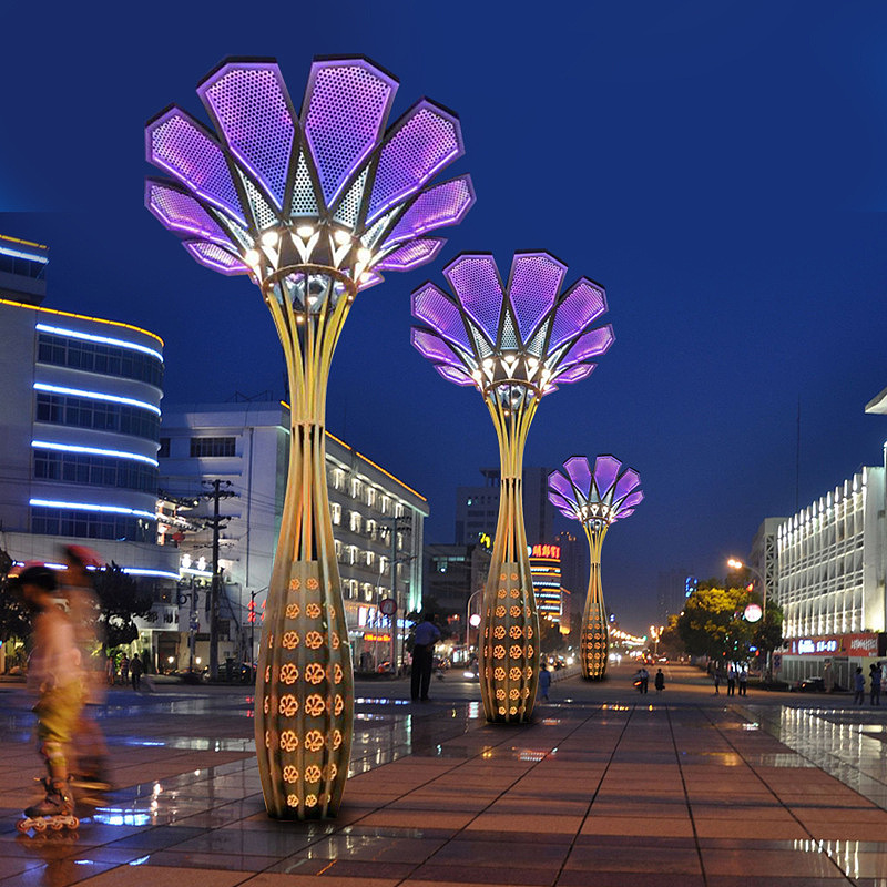 永安 大型灯光景观灯柱小品雕塑景区抽象景观摆件厂家