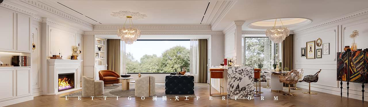 法式轻奢别墅，感觉暖调温馨