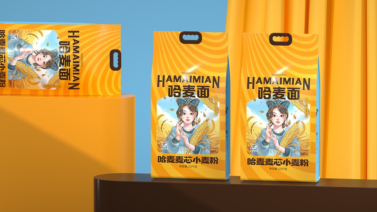 尚智×金沙河｜哈萨克斯坦雪花粉｜食品包装设计（图ZMzM3MDM2MjI0） - 包装 - 站酷设计师尚智食品包装设计原创素材 - 站酷ZCOOL