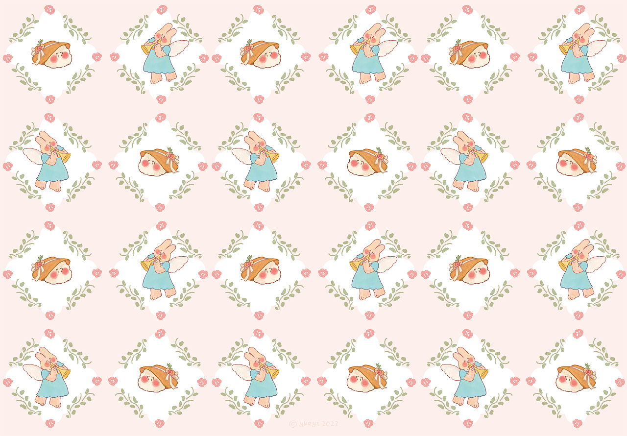 月海镇系列插画壁纸｜春日花园（图ZMzM5MjYyMDI0） - 儿童插画 - 站酷设计师yueyi_原创素材 - 站酷ZCOOL