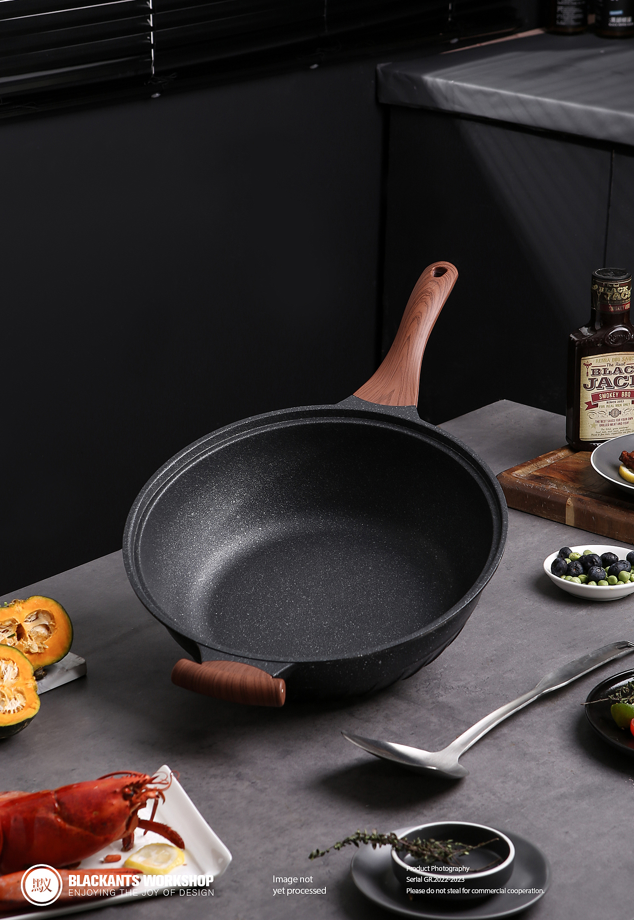 厨具摄影 | 麦饭石蒸炒锅 ✖ Blcakants