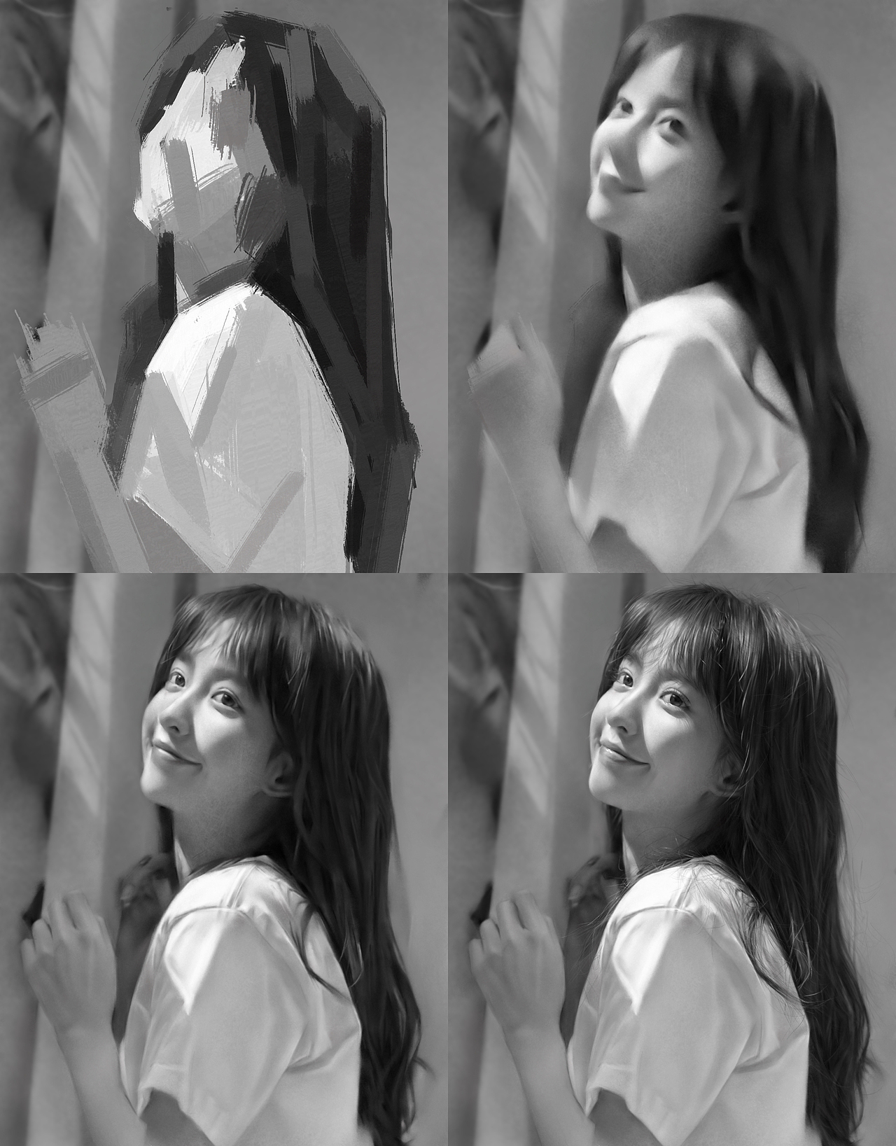 Photoshop写实女性厚涂绘画练习