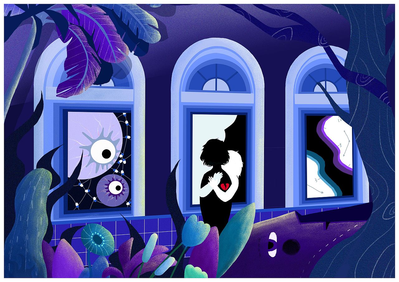 黎明之前插画设计（抑郁症原创插画设计）（图ZMzAxNTIxNzQ4） - 绘本 - 站酷设计师橙小皮原创素材 - 站酷ZCOOL