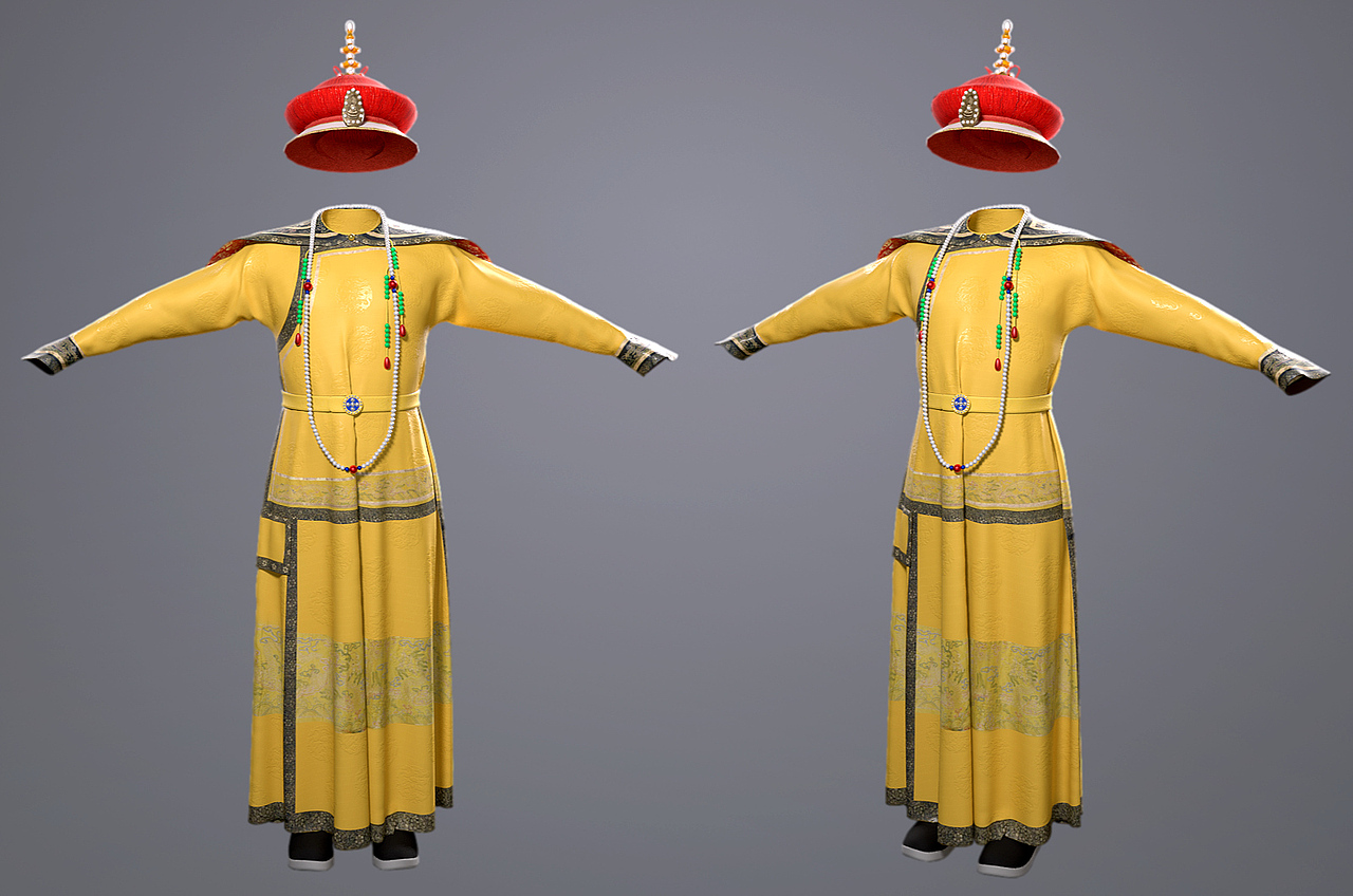 清朝衣服古装龙袍模型2