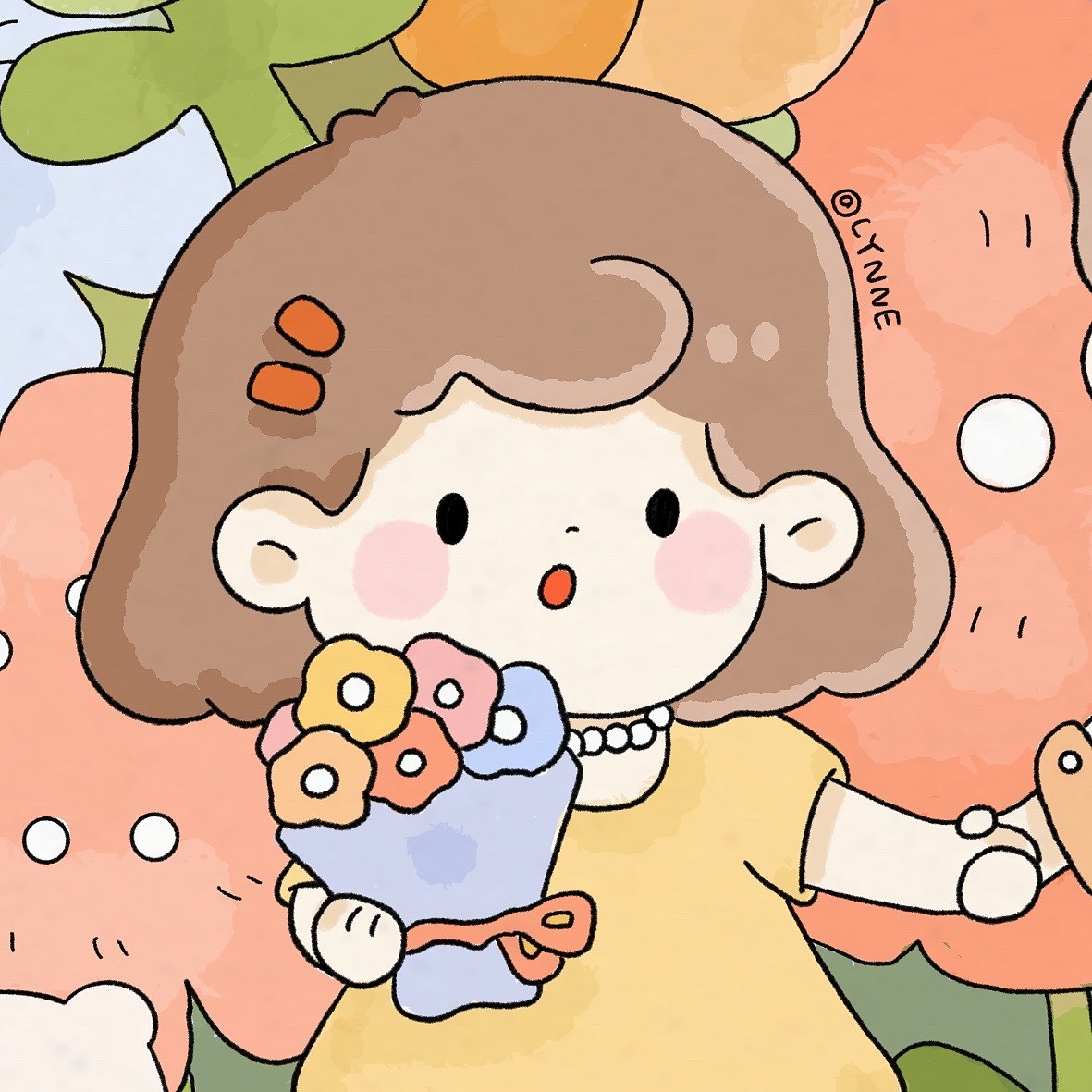 花開了春來啦（圖ZMzMzNzg5MjUy） - 商業(yè)插畫 - 站酷設計師Lynne_drawing原創(chuàng)素材 - 站酷ZCOOL