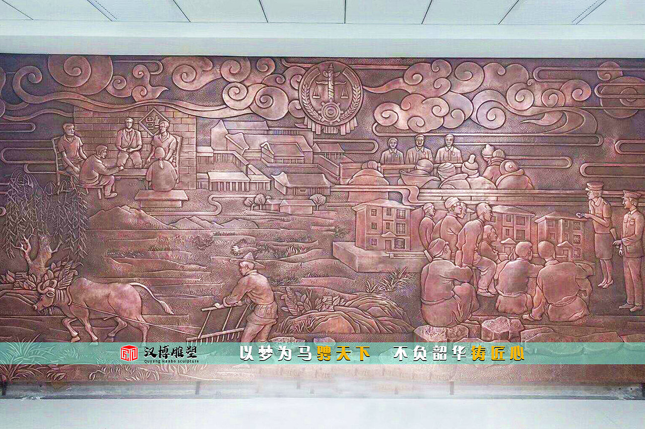 法治主题浮雕,獬豸雕像,城市雕塑