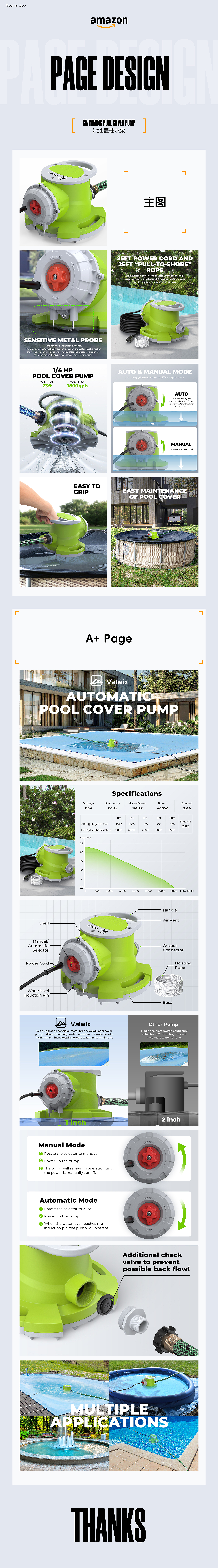 亚马逊电商详情页 泳池盖抽水泵套图（图ZMzUyODEwMDk2） - 电商 - 站酷设计师JaminZou原创素材 - 站酷ZCOOL