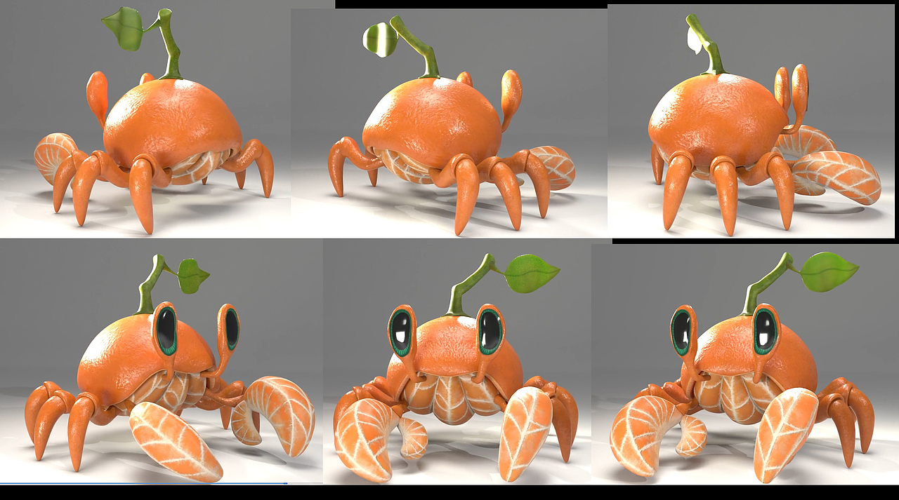 不会还有人不会这橘子螃蟹的建模吧!这也太奇葩了吧!