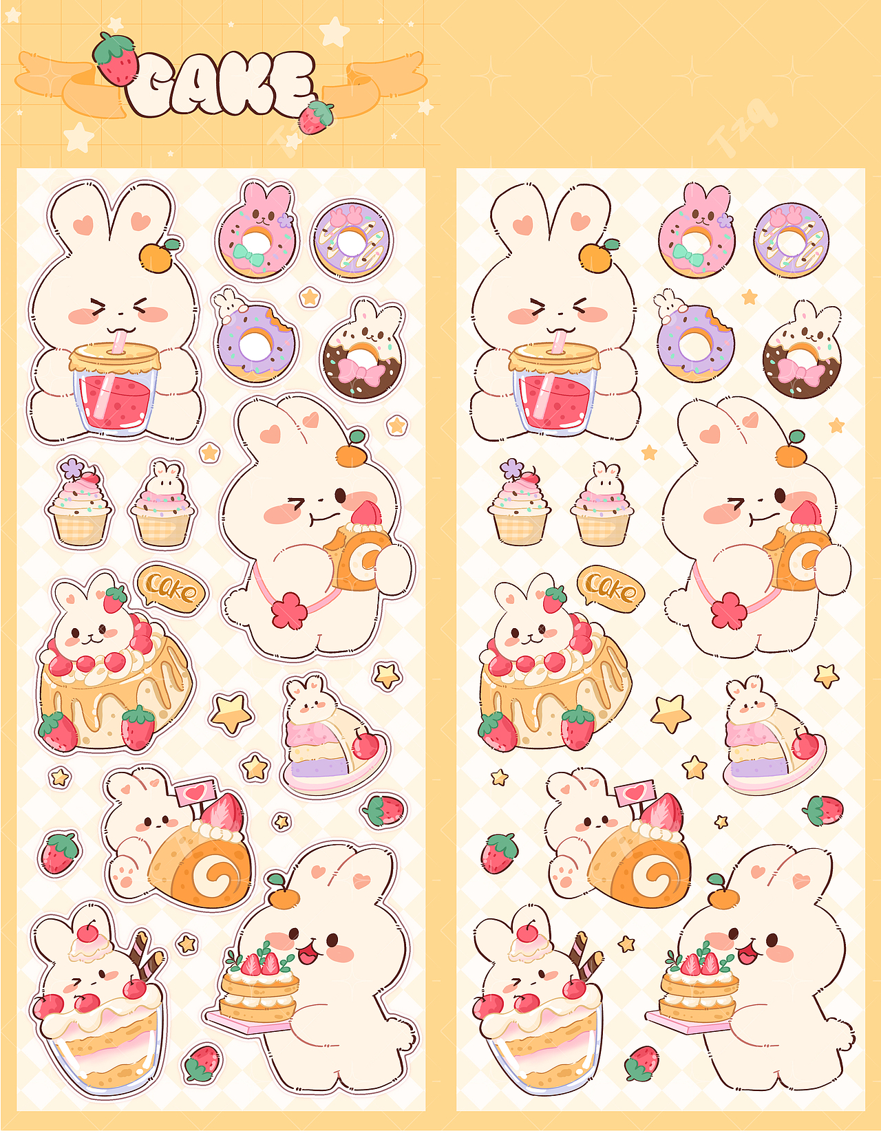 文创贴纸插画—兔兔系列!!!