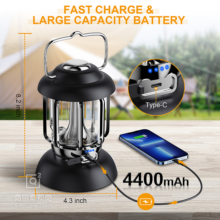 亚马逊主图a+设计-露营灯产品渲染设计
