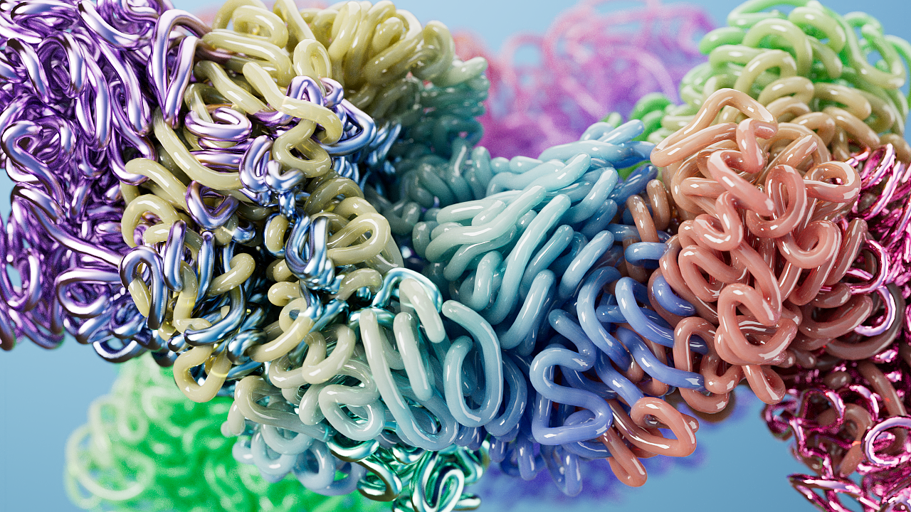 C4D 样条动力学做个五颜六色的九转大肠