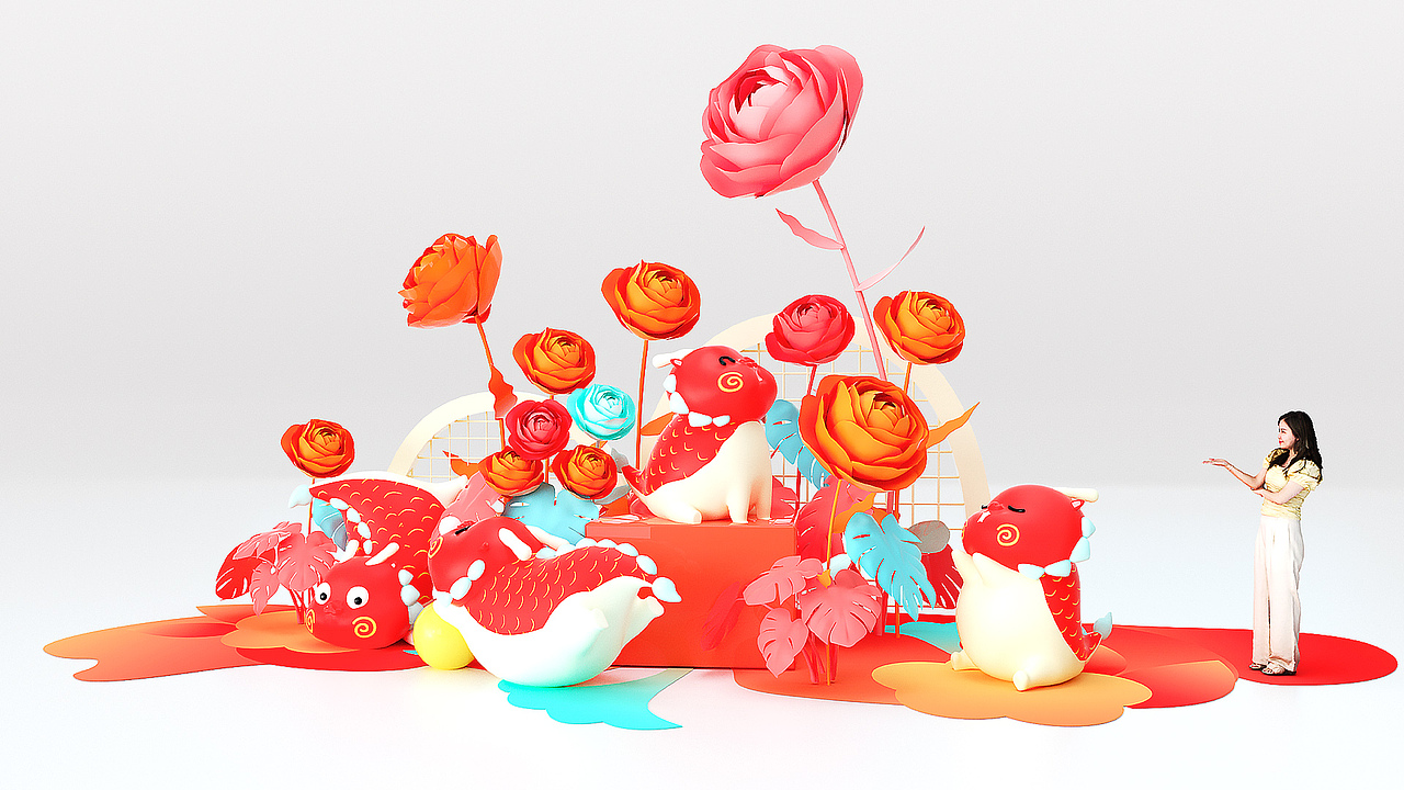 龙年圣诞新年双旦IP美陈-繁花似锦（图ZMzUzMTAzNjUy） - IP形象 - 站酷设计师西创文化原创素材 - 站酷ZCOOL