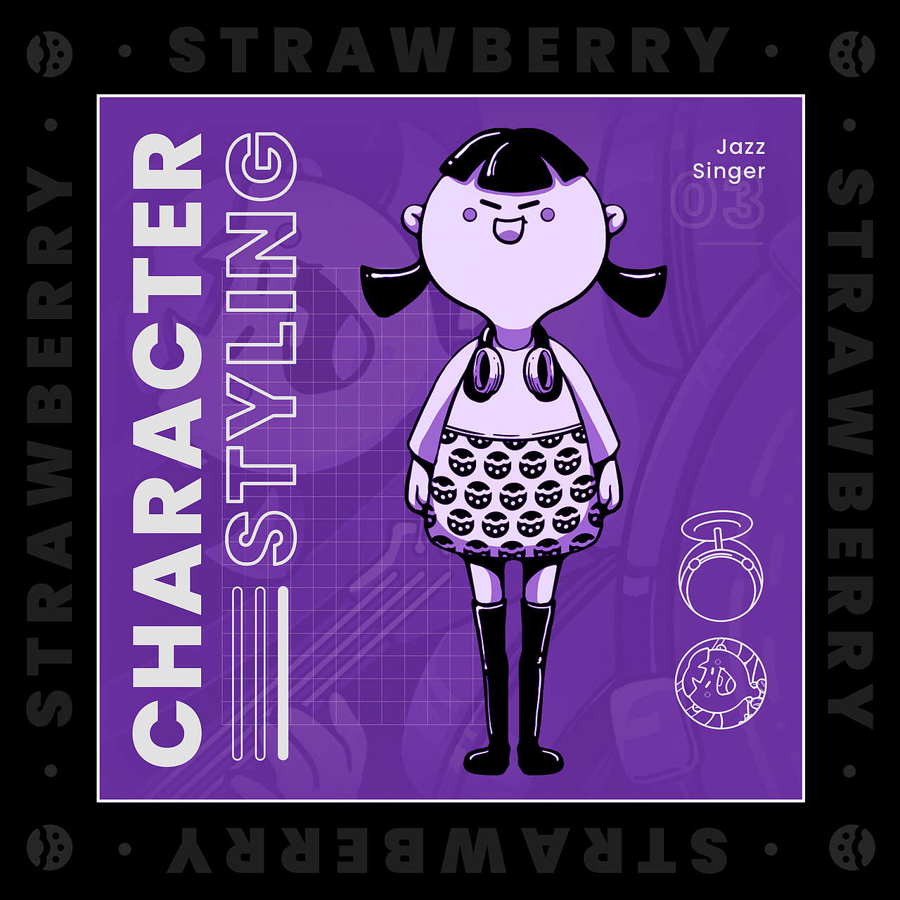 模擬案例原創(chuàng)習(xí)作 | 草莓音樂節(jié)（圖ZMzA1MDIxMzE2） - 商業(yè)插畫 - 站酷設(shè)計師是瓜瓜子吖原創(chuàng)素材 - 站酷ZCOOL