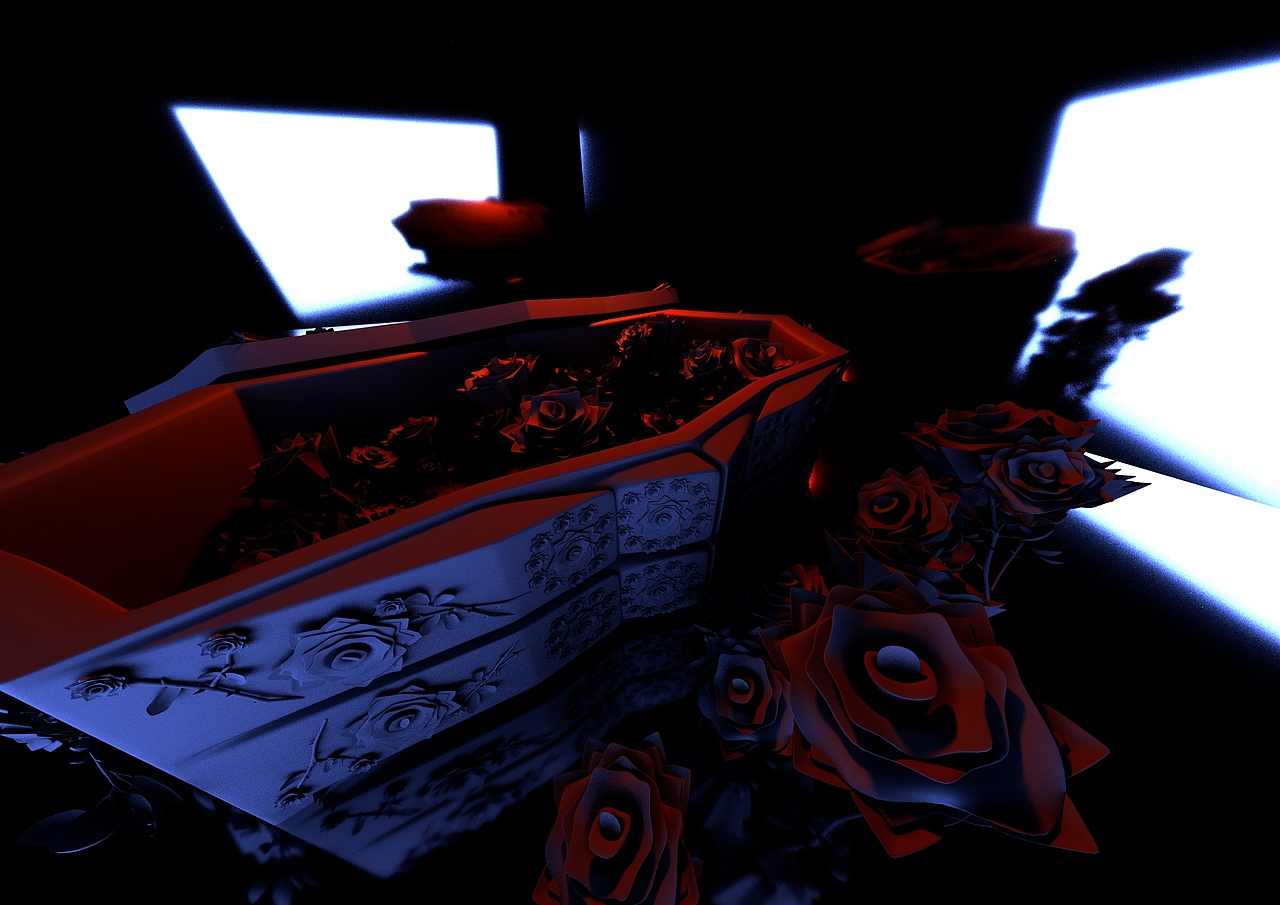 玫瑰花和棺材（白模）