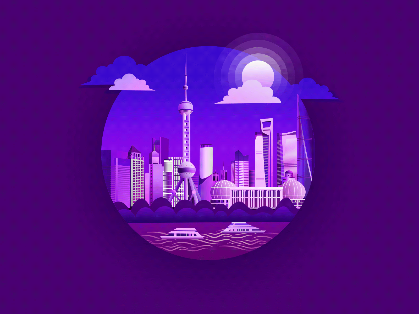 微光插画-世界著名建筑