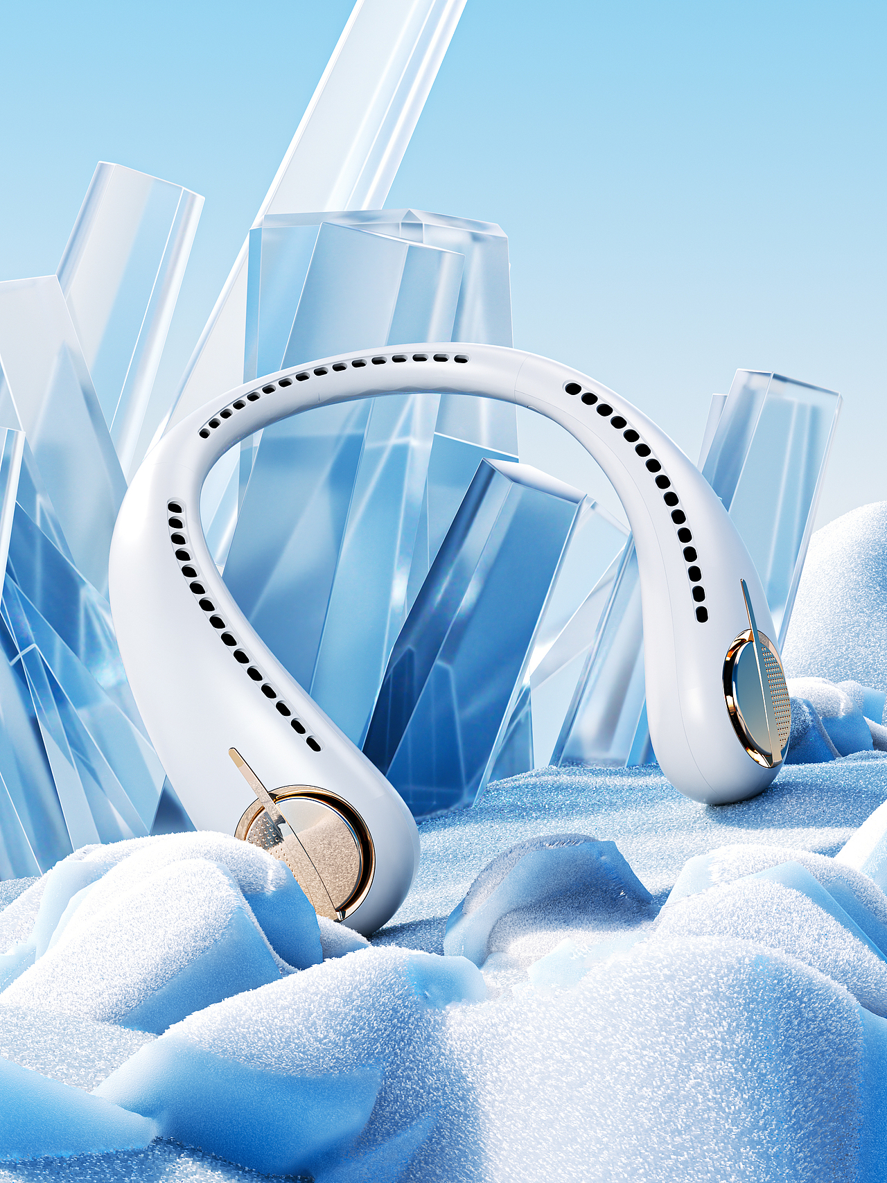 【Benks品牌—挂脖风扇渲染】 Render（图ZMzIwODU5OTMy） - 产品 - 站酷设计师月京舞梨原创素材 - 站酷ZCOOL