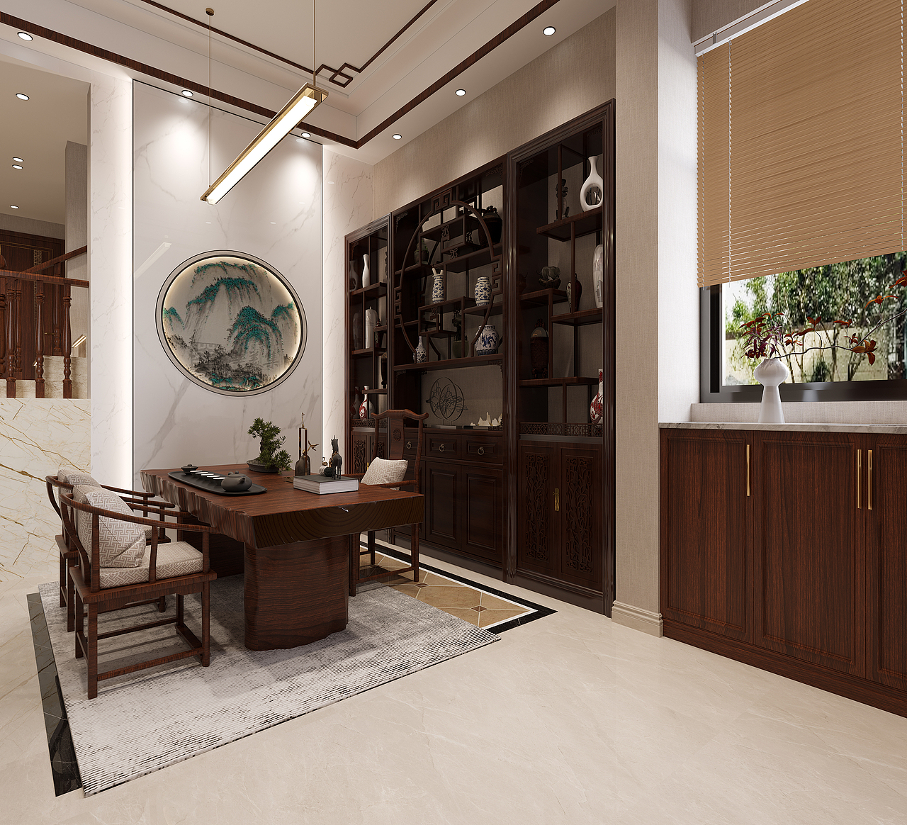 新中式客厅/ 餐厅/卧室/卫生间