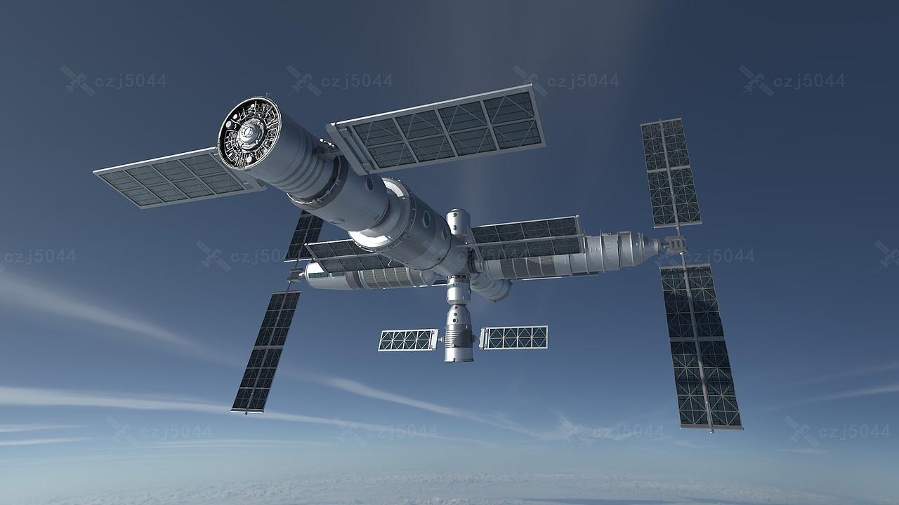 中国空间站 次世代 三维建模（图ZMzMwMjcwMDY4） - 动画/影视 - 站酷设计师从南到北001原创素材 - 站酷ZCOOL