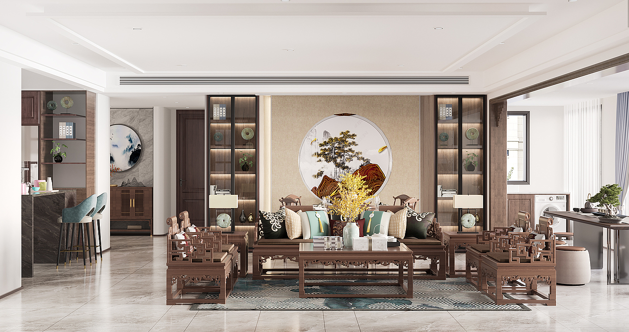 《意幽深》中式原木风-天津室内设计