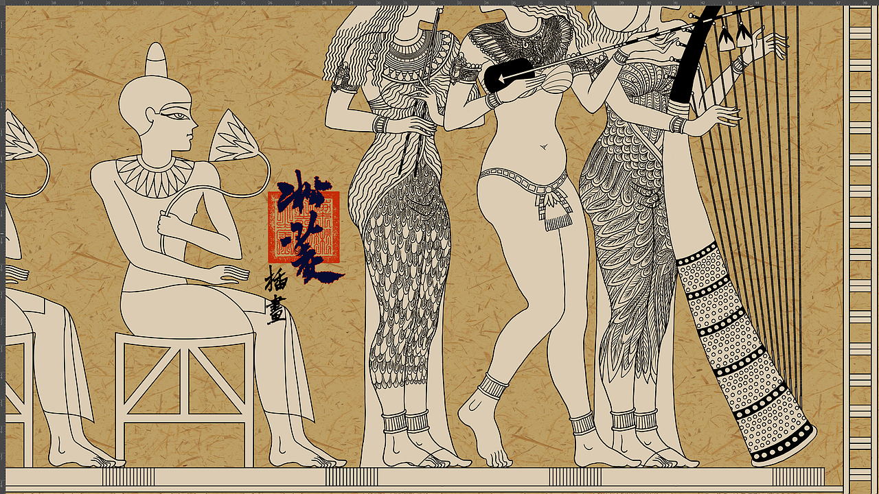 埃及宴乐图线稿（图ZMzAwMzkyMTY0） - 艺术插画 - 站酷设计师玄瞻子宸硕钊瑀原创素材 - 站酷ZCOOL
